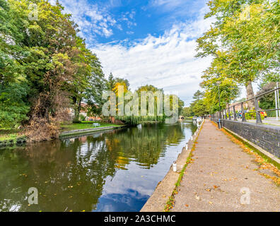 A view down the River Wensum in the city of Norwich Stock Photo