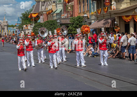Orlando, Florida. September 23, 2019. Main Street Philharmonic in Main Street at Magic Kigndom Stock Photo
