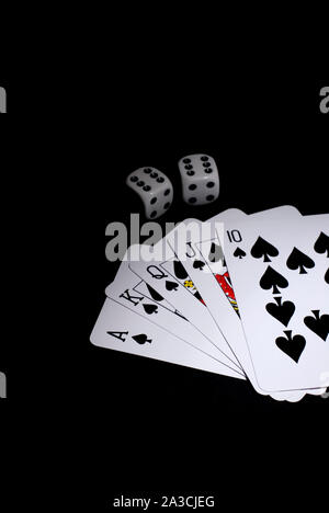 black dices - double six Stock Photo - Alamy