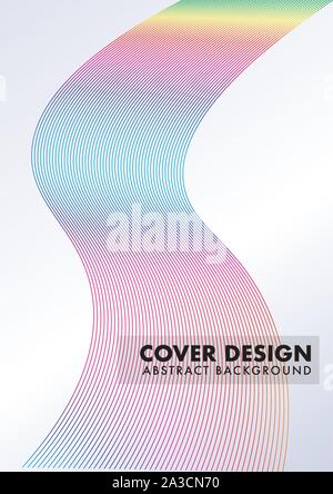 Abstract Rainbow Wave Line, Cover Design Template, Colorful Curved Lines Design Vector Stock Vector
