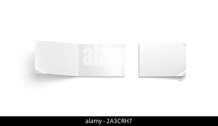 Blank white opened and closed a5 magazine mock up, isolated Stock Photo