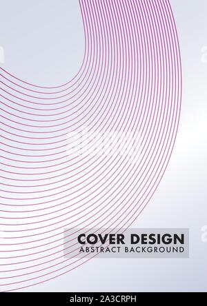 Curved Lines Design Vector, Abstract Wave Line, Cover Design Template, Maroon, Pink Stock Vector