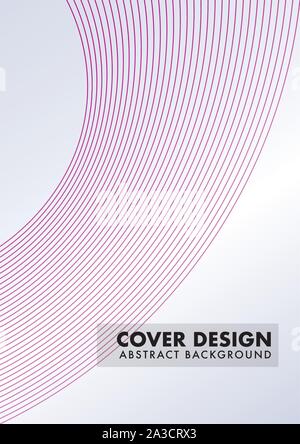 Curved Lines Design Vector, Abstract Wave Line, Cover Design Template, Maroon, Pink Stock Vector