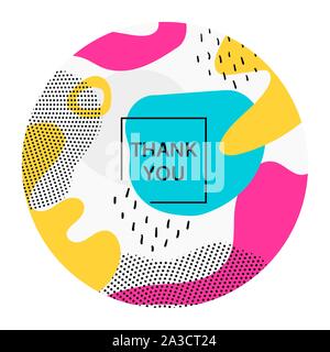 Thank you social media vector poster template Stock Vector