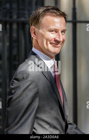 Foreign Secretary, and former Health Secretary Jeremy Hunt, MP, Conservative Party politician,  smiles for the camera in Downing Street, London, UK Stock Photo
