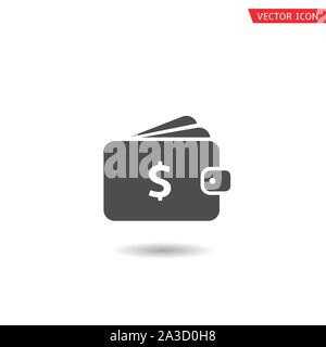 Wallet with dollar sign icon. Purse icon isolated, Vector illustration Stock Vector