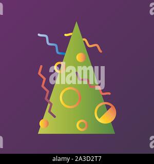 Simple bright gradients abstract geometric Christmas tree Stock Vector