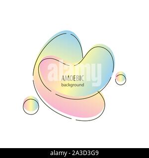 Motion amoeba fluid abstract background paper cut Stock Vector