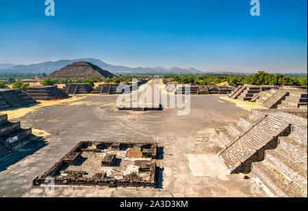 Avenue of the Dead at Teotihuacan in Mexico Stock Photo