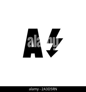 Auto Flash, Light Camera Mode. Flat Vector Icon illustration. Simple black symbol on white background. Auto Flash, Light Camera Mode sign design templ Stock Vector