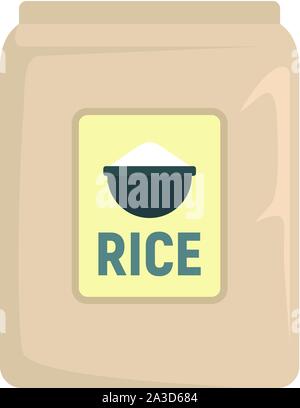 Market rice pack icon. Flat illustration of market rice pack vector icon for web design Stock Vector