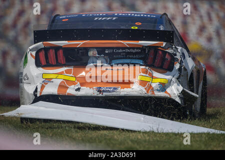 Concord, North Carolina, USA. 27th Sep, 2019. Matt Tifft (36) wrecks during practice for the Bank of America ROVAL 400 at Charlotte Motor Speedway in Concord, North Carolina. (Credit Image: © Stephen A. Arce/ASP) Stock Photo