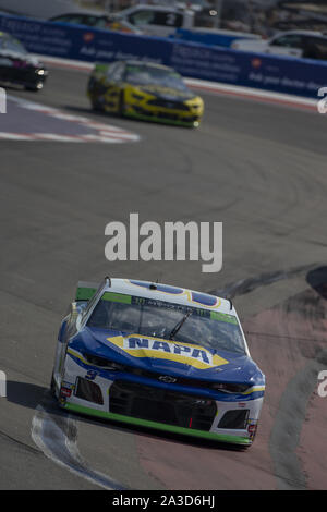 Concord, North Carolina, USA. 30th Sep, 2019. Chase Elliott (9) makes a pit stop for the Bank of America ROVAL 400 at Charlotte Motor Speedway in Concord, North Carolina. (Credit Image: © Stephen A. Arce/ASP) Stock Photo