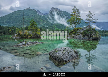 Hintersee, Ramsau, Berchtesgaden, Bavaria, Germany, Europe Stock Photo