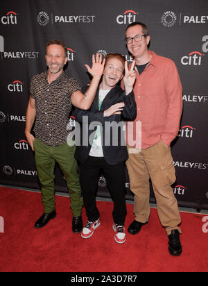 New York, NY - October 5, 2019: Breckin Meyer, Seth Green and Matthew Senreich attend screening and discussion of Robot Chicken during PaleyFest 2019 at The Paley Center for Media Stock Photo