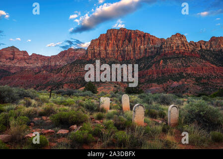 Historic pioneer cemetery in Springdale, Utah Stock Photo