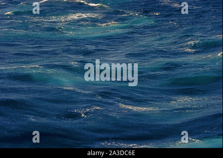 Background image of Atlantic ocean sea, seen from a cabin cruise ship balcony. Stock Photo