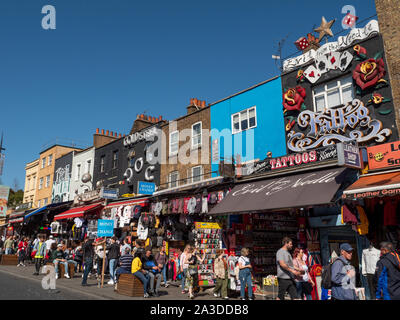 Shops on Camden Town high street, London, UK Stock Photo