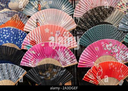 Tokyo, Japan - october 30th, 2018: Traditional paper fans on display in Tokyo, Japan Stock Photo