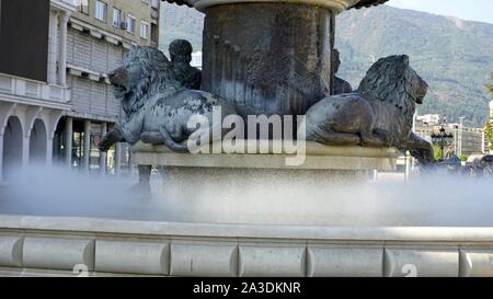 mighty monuments of the macedonian capitol skopje Stock Photo