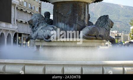 mighty monuments of the macedonian capitol skopje Stock Photo