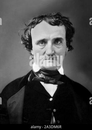 Edgar Allan Poe (born Edgar Poe; 1809-1849), from a daguerrotype, c.1849 Stock Photo