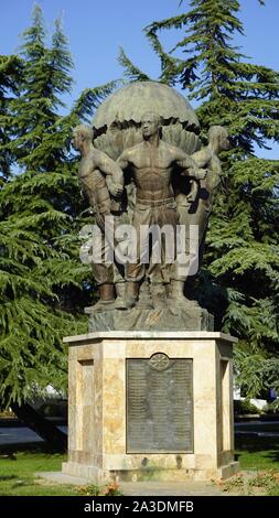 mighty monuments of the macedonian capitol skopje Stock Photo