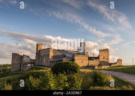 Ruins of the medieval castle of the Livonian knight's order at sunset. , Rakvere Stock Photo