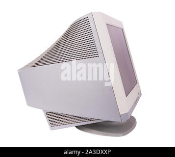 old computer monitor isolated on white background Stock Photo