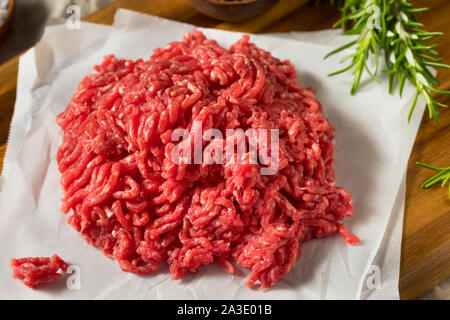 Raw Organic Red Ground Minced Beef Ready to Cook Stock Photo