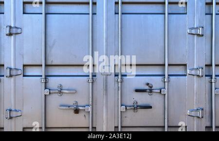 Detailed close up view on metal and steel structure textures in different colors Stock Photo