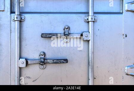 Detailed close up view on metal and steel structure textures in different colors Stock Photo
