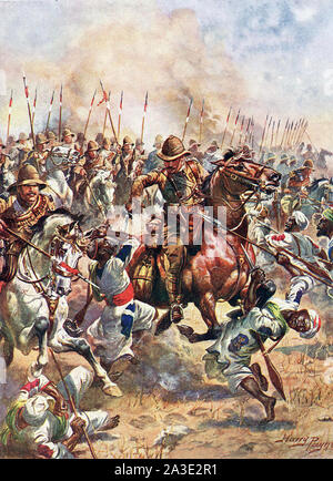 BATTLE OF OMDURMAN 2 September 1898. Charge of the 1st Lancers. Stock Photo