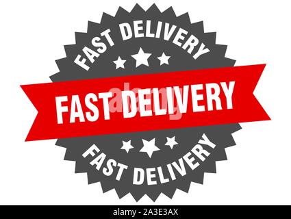 fast delivery sign. fast delivery red-black circular band label Stock Vector