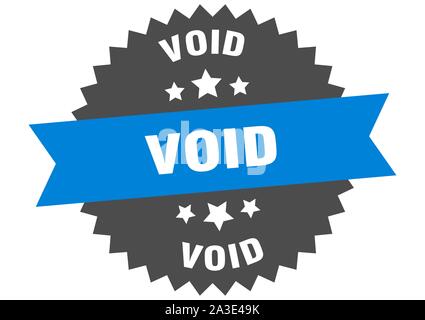 void sign. void blue-black circular band label Stock Vector