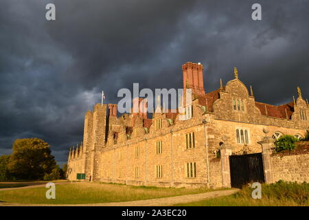 Knole House in early autumn afternoon light. It is one of the largest in England. National Trust property, Sevenoaks. Popular for daytrips and tourist Stock Photo