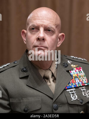 Washington, District of Columbia, USA. 7th Oct, 2019. United States Marine Corps General David H. Berger, Commandant of the US Marine Corps, participates in a briefing with US President Donald J. Trump and senior military leaders in the Cabinet Room of the White House in Washington, DC on Monday, October 7, 2019 Credit: Ron Sachs/CNP/ZUMA Wire/Alamy Live News Stock Photo