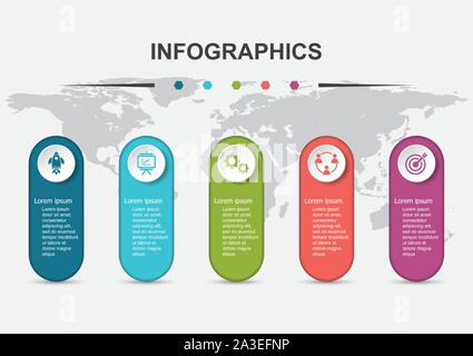 Three ideas process chart template for presentation Stock Vector Image ...