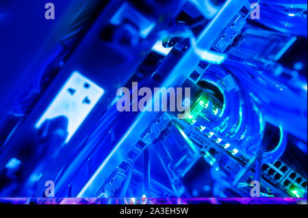 Network servers in data room Domestic Room . Stock Photo