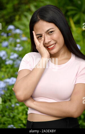 A Shy Beautiful Person Stock Photo