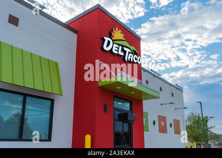 New Del Taco Mexican fast food restaurant in Loganville, Georgia. (USA) Stock Photo