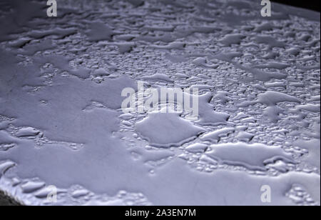 Metal drops, rain and temporary water, texture and background Stock Photo