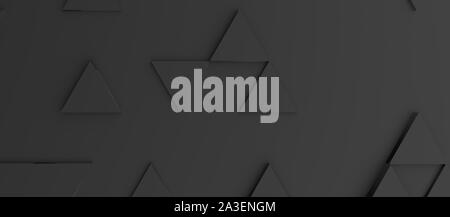 Abstract modern black triangle background, 3d rendering Stock Photo