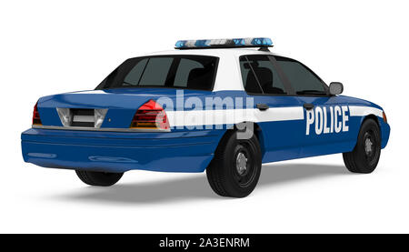 Police car front view isolated on white. 3D rendering Stock Photo - Alamy