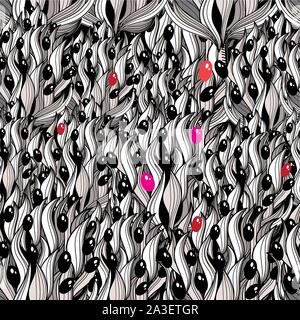 Abstract seamless bright floral wave pattern of graphic elements. Template for web page or Wallpaper. Stock Vector