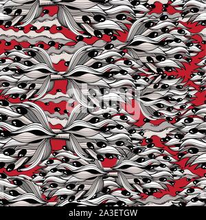 Abstract seamless bright floral wave pattern of graphic elements. Template for web page or Wallpaper. Stock Vector