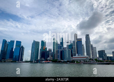 SINGAPORE-MAY 19, 2019 : Cityscape Singapore modern and financial city in Asia. Marina bay landmark of Singapore. Landscape of business building and Stock Photo