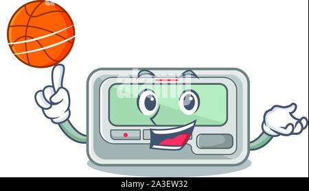 With basketball pager with in the mascot shape Stock Vector