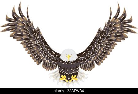 Cartoon stylized bald eagle decorative design illustration. Stock Vector