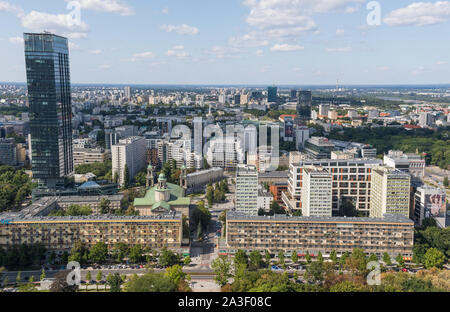 Warsaw is a modern town which was completely rebuilt after World War II. Here in particular a glimpse of its residential architecture Stock Photo